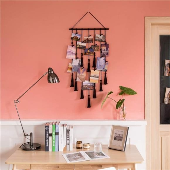 Hanging Photo Display Macrame Wall Hanging Boho Room Home Decor Teen Girl Womens - Picture 3 of 4